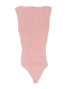 Abercrombie & Fitch Pink Ribbed Sleeveless Bodysuit